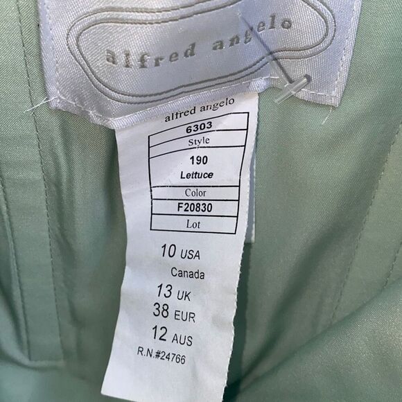 Alfred Angelo NWOT 90s Vintage Prom/ Bridesmaid Dress Light Green Ethereal 10 - Picture 6 of 6